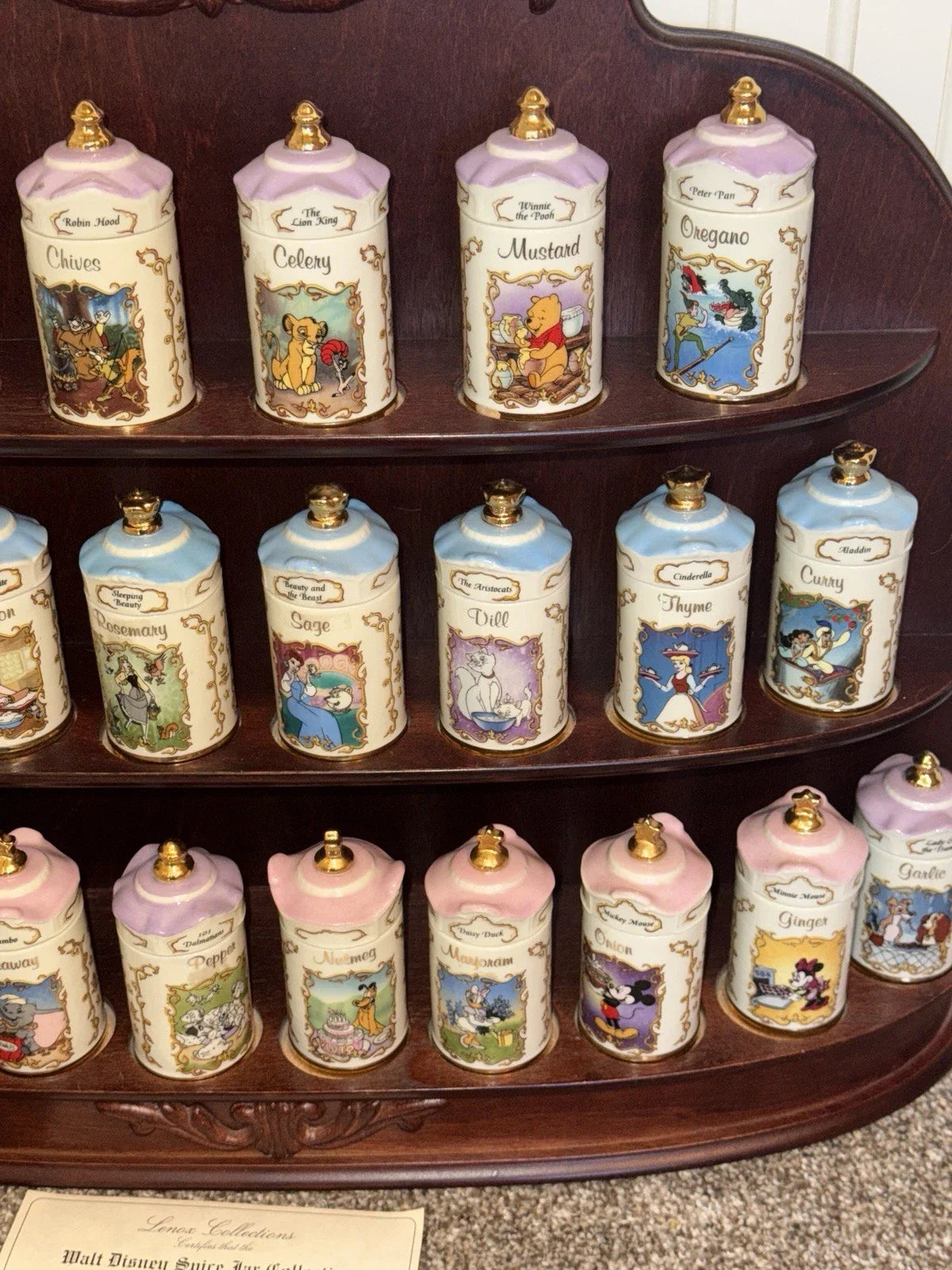 Walt Disney Spice Jar LENOX 1995 24 set