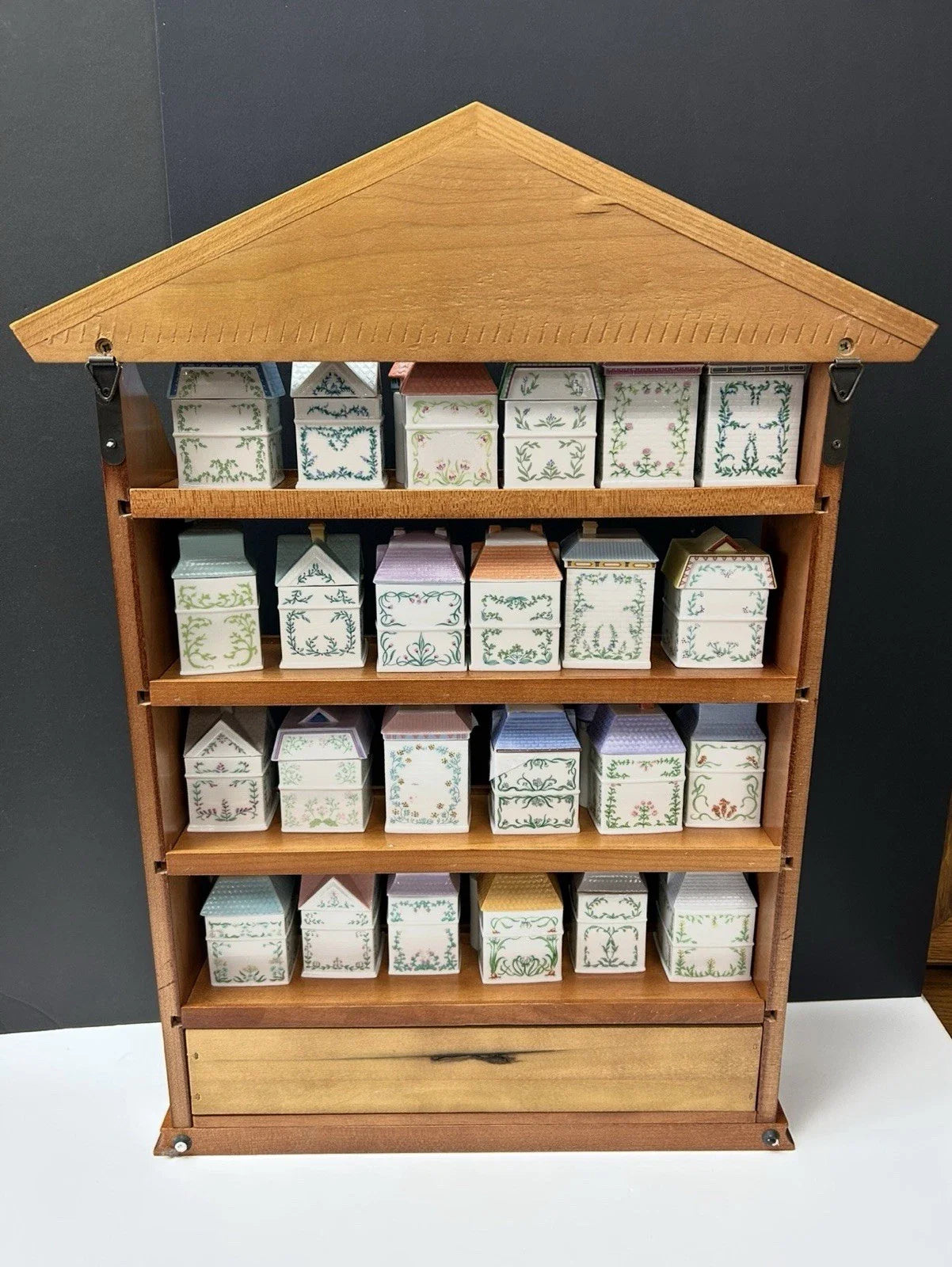 Lenox Spice Village Set Complete Vintage 1989 W/24 Spice Cottages & Rack