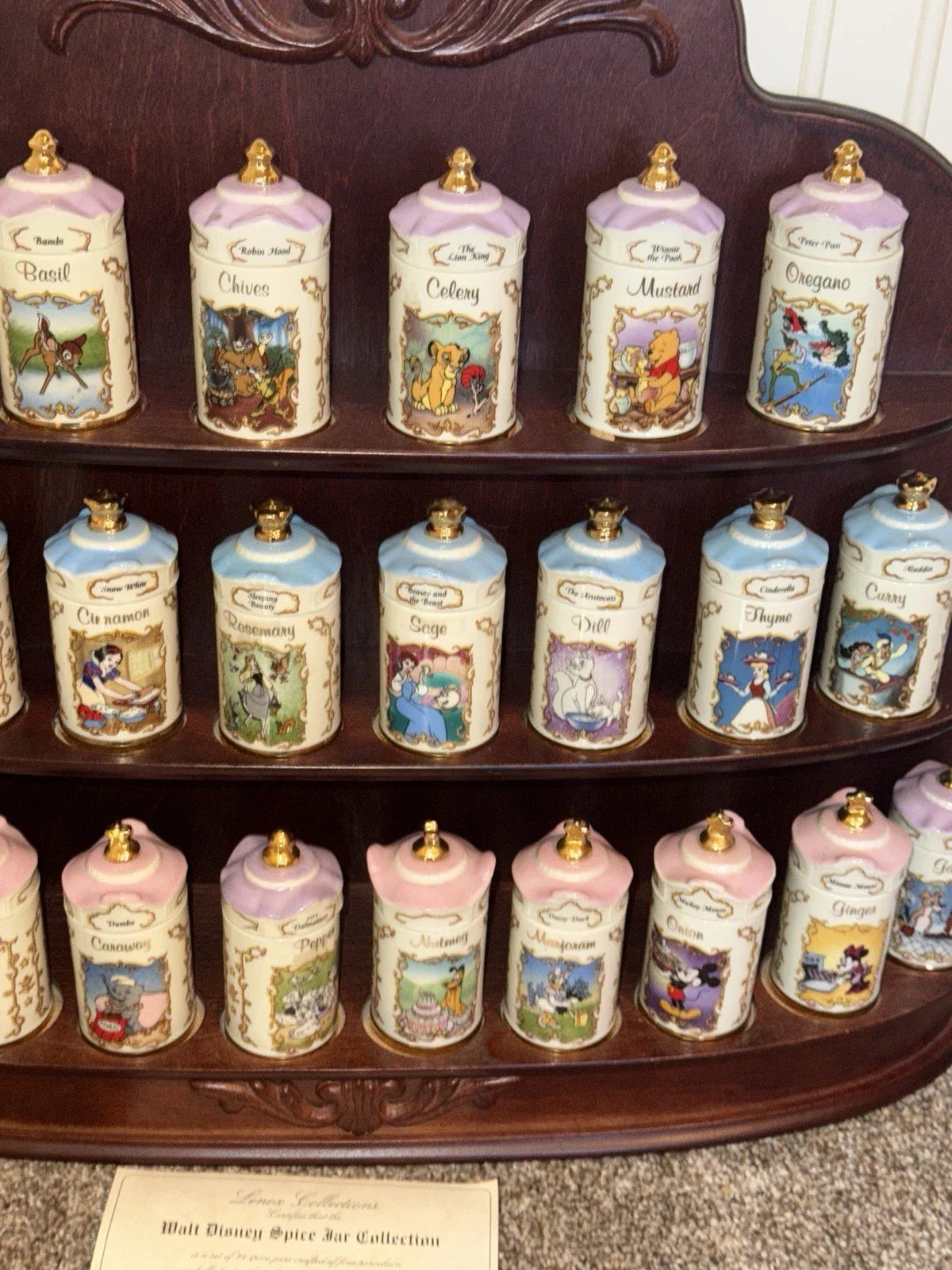 Walt Disney Spice Jar LENOX 1995 24 set