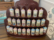 Rare 1995 Lenox Disney Fine Porcelain Spice Jar Collection with Wooden Display