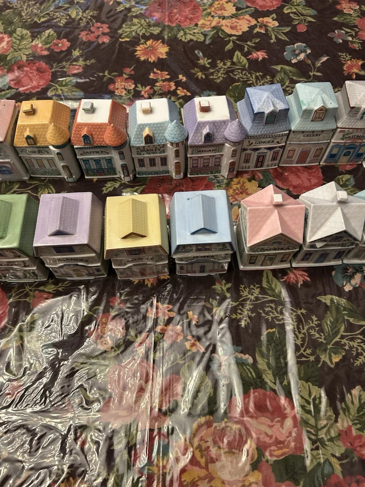 Lenox China Spice Houses. 1 missing & 2 have small chips. NO RACK!