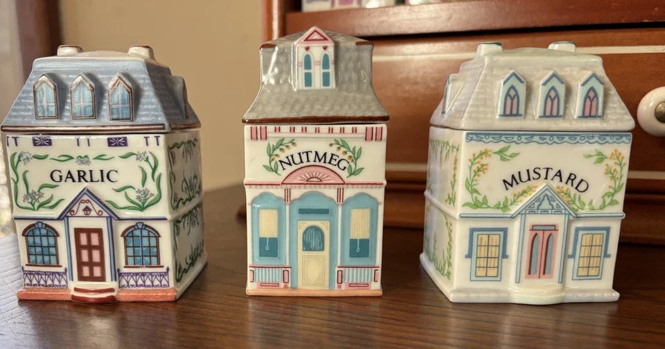 Lenox Spice Village Complete Set Of 24 Handcrafted Fine Porcelain 1989 Taiwan