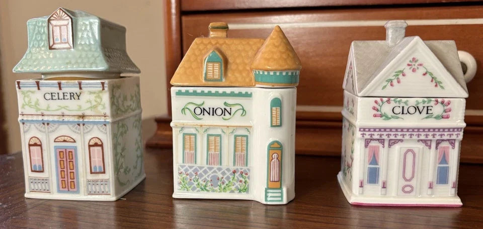 Lenox Spice Village Complete Set Of 24 Handcrafted Fine Porcelain 1989 Taiwan