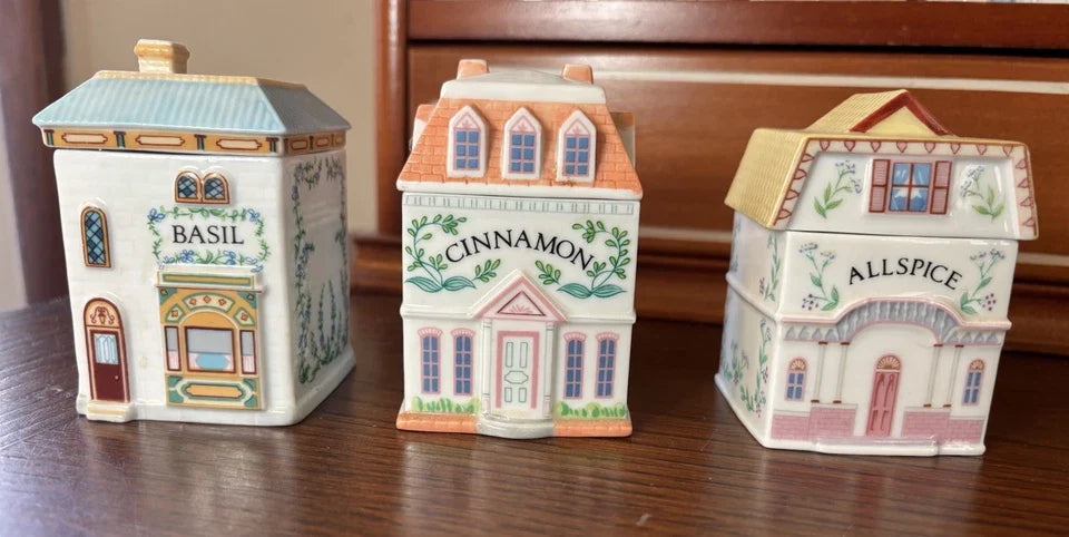 Lenox Spice Village Complete Set Of 24 Handcrafted Fine Porcelain 1989 Taiwan