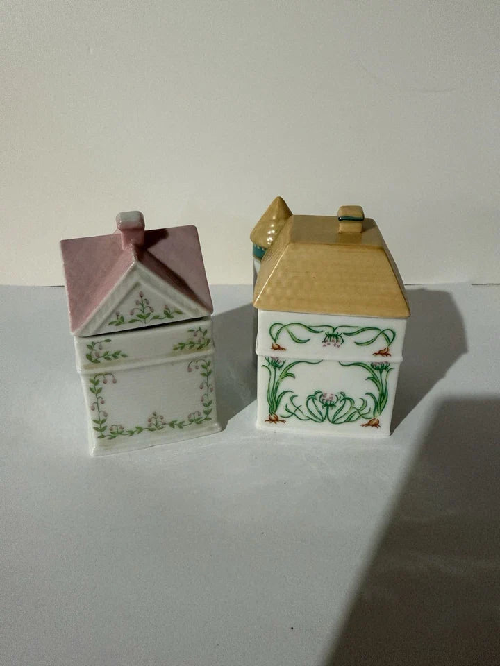 Vintage 1989 Lenox Spice Village Spice Jar Complete Set Of 24 Houses With Rack