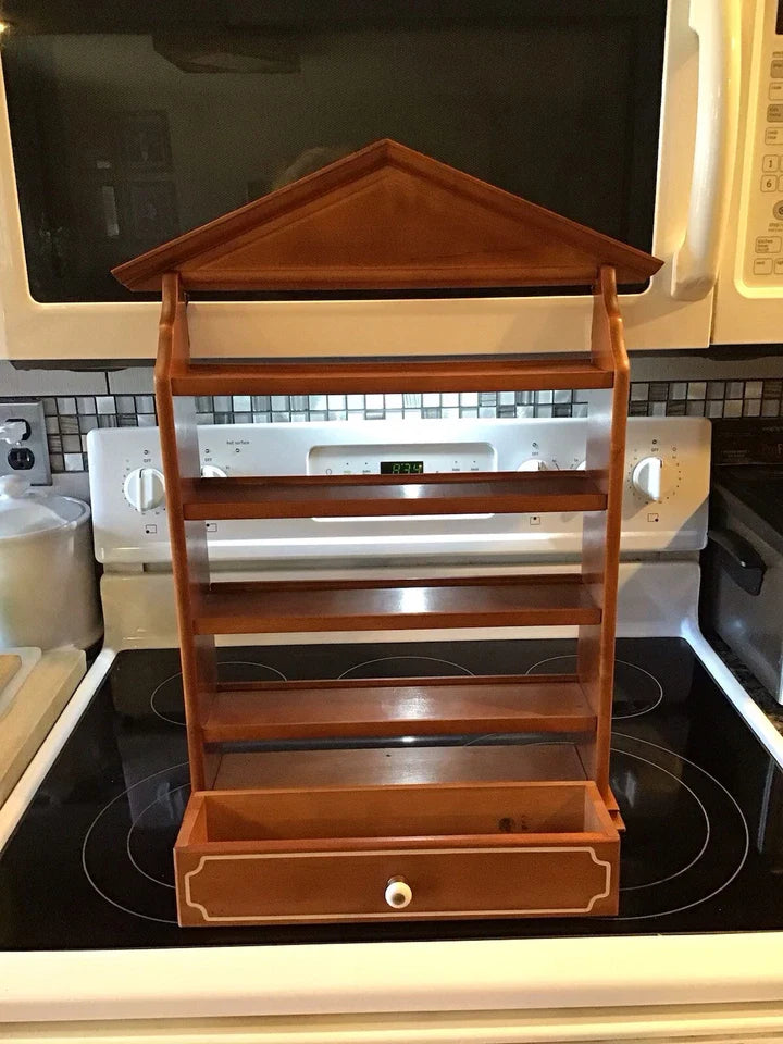 VINTAGE 1989 LENOX Spice Village Complete Set 24 Jar & Rack Porcelain Wood MINTY