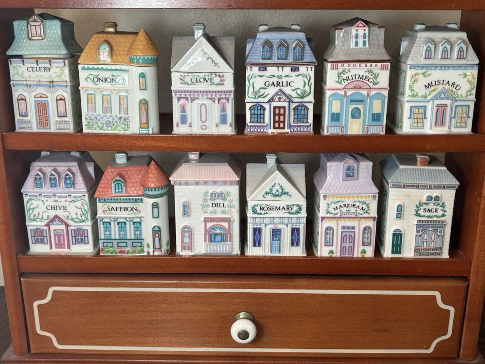 Lenox Spice Village Complete Set Of 24 Handcrafted Fine Porcelain 1989 Taiwan