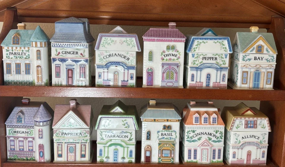 Lenox Spice Village Complete Set Of 24 Handcrafted Fine Porcelain 1989 Taiwan