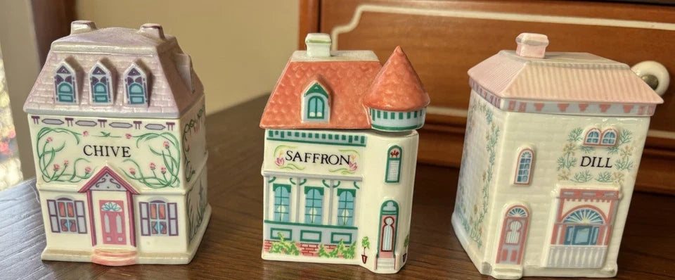 Lenox Spice Village Complete Set Of 24 Handcrafted Fine Porcelain 1989 Taiwan